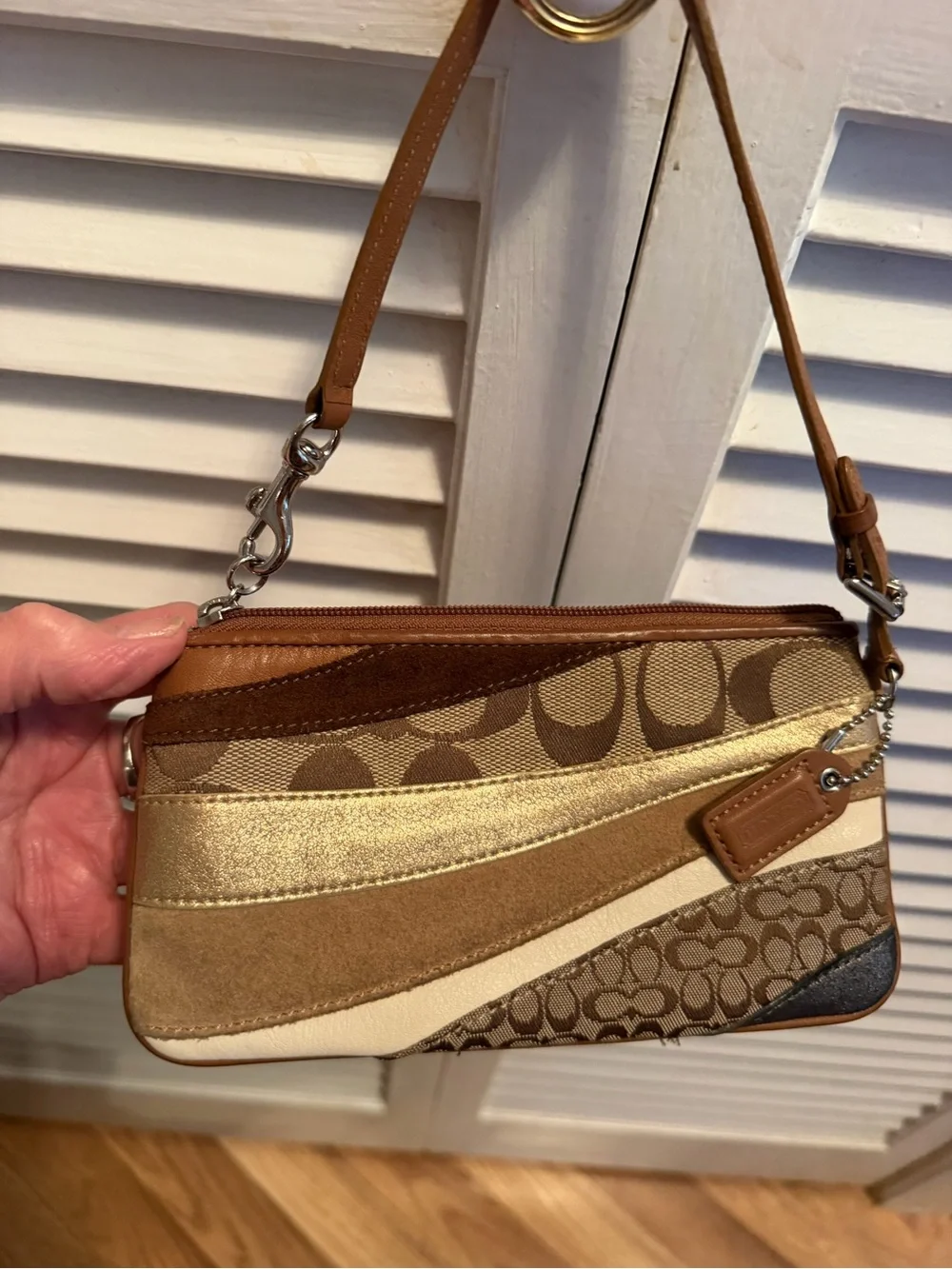 Coach y2k Shoulder Bag in Beige and Tan